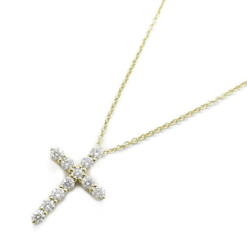 TIFFANY&CO Small Cross Diamond Necklace Necklace Clear K18 [Yellow Gold] Clear