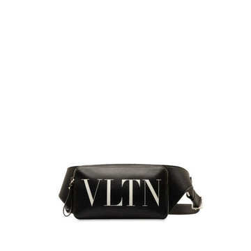 VALENTINO Body Bag Waist Black Leather Women's