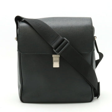 LOUIS VUITTON Taiga Pochette Yaranga Shoulder Bag Leather Ardoise Black M30822