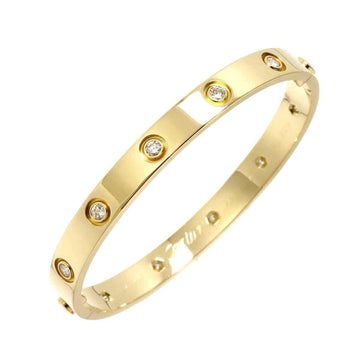 CARTIER Love Bracelet Full Diamond 10P #16 K18 YG Yellow Gold 750 Bangle