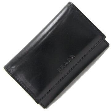 PRADA 6 key case M222X black leather ladies