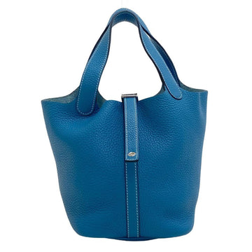 HERMES Picotan Lock PM 2014 Handbag Blue Jean Ladies Z0005615