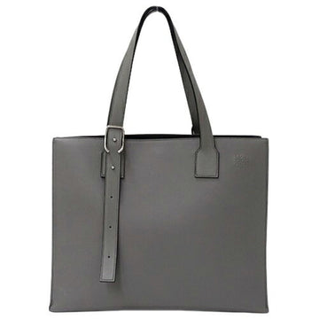 LOEWE Bag Men's Brand Tote Shoulder Buckle Horizontal Leather Asphalt Gray Large Capacity A4 Commuting
