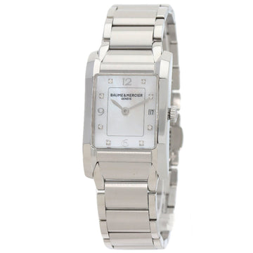 BAUME & MERCIER MOA10050 Hampton 8P Diamond Watch Stainless Steel SS Ladies