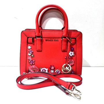 MICHAEL KORS Red Floral Pattern 2WAY Bag Handbag Shoulder Ladies