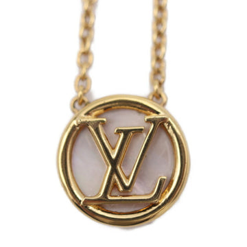 LOUIS VUITTON Collier L TO V Necklace M80259 Metal Mother of Pearl Gold Circle