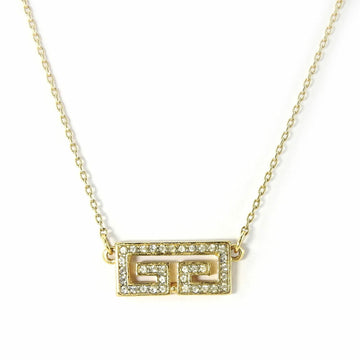 GIVENCHY Necklace Metal Gold Plated Rhinestone Women's