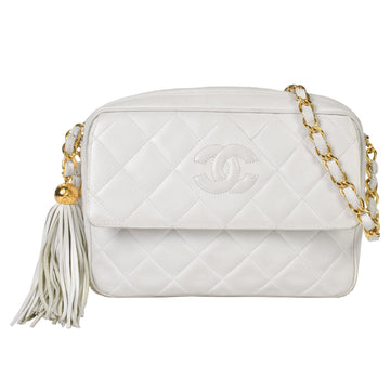 CHANEL Matelasse Coco Mark Chain Shoulder Bag Lambskin White 7-digit 3rd series [manufactured around 1995-96] ITK46CVFEDTS