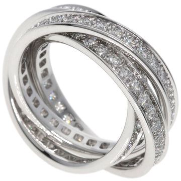 CARTIER Three Bangles Diamond 1-Cut Ring K18 White Gold Women's