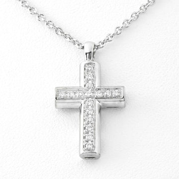 BVLGARI Latin Cross Pendant Necklace 750 [K18WG] Diamond