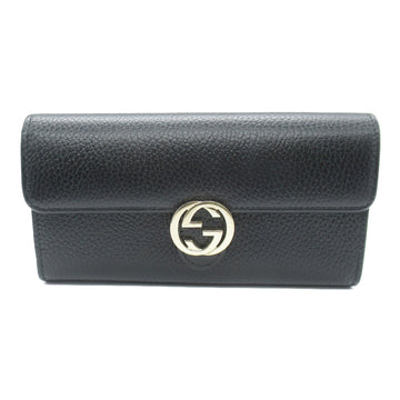 GUCCI Zip long wallet Bifold long wallet Black leather 615524
