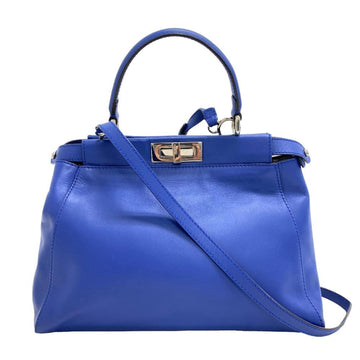 FENDI 8BN226 Peekaboo Regular Monster Handbag Blue Women's Z0005972