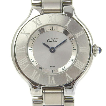 CARTIER Vantian Wristwatch W10109T2 Stainless Steel Quartz Analog Display Silver Dial Ladies
