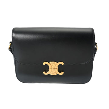 CELINE - Teen Triomphe Black 188423 Women's Shiny Calfskin Shoulder Bag