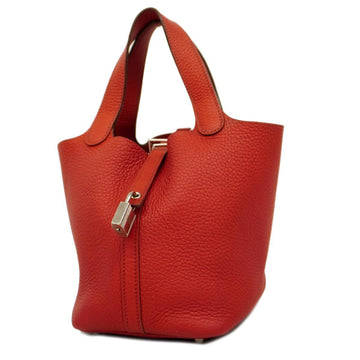HERMES Handbag Picotan Lock PM P Engraved Taurillon Clemence Rouge Cazac Ladies