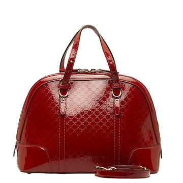 GUCCI Micro sima Handbag Shoulder Bag 309617 Red Patent Leather Women's