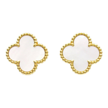 VAN CLEEF & ARPELS Vintage Alhambra Pierced earrings Pierced earrings White K18 [Yellow Gold] Mother of pearl White