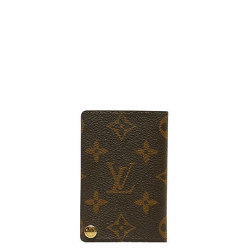 LOUIS VUITTON Monogram Portocarte Credit Presion Card Case M60937 Brown PVC Leather Ladies
