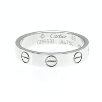 CARTIER Love Mini Love Ring White Gold [18K] Fashion No Stone Band Ring Silver