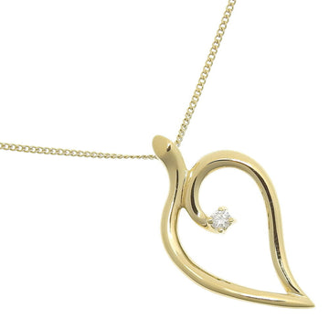 TIFFANY&Co. Leaf Heart Necklace K18 Yellow Gold x Diamond Approx. 4.0g Women's I222323008