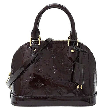 LOUIS VUITTON Bag Monogram Vernis Women's Handbag Shoulder 2way Alma BB M91678 Purple Wine Compact