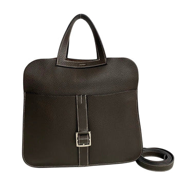 HERMES Arzan 31 Taurillon Leather 2way Handbag Shoulder Bag Brown 26135