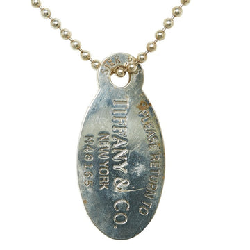TIFFANY Oval Tag Necklace SV925 Silver Women's &Co.