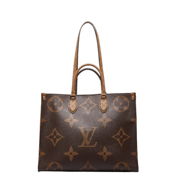 LOUIS VUITTON Monogram Reverse Giant On-the-Go GM Handbag Shoulder Bag M44576 Brown PVC Leather Women's