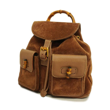 GUCCI Backpack Bamboo 003 2058 0016 Suede Brown Women's