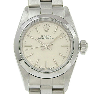 ROLEX Oyster Perpetual Watch 67180 Stainless Steel Automatic Silver Dial Ladies
