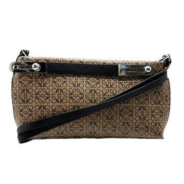 LOEWE Shoulder Bag Handbag Anagram Missy Small Leather Brown x Black Women's z0366