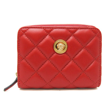 VERSACE Medusa Nappa Quilting DPDI167S Women's Leather Middle Wallet [bi-fold] Red Color