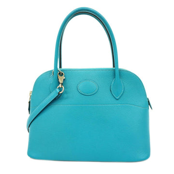 HERMES handbag Bolide 27 J stamp Chevre turquoise ladies