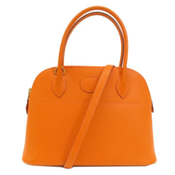 HERMES Bolide 27 Orange Handbag Epsom Leather Women's
