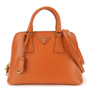 PRADA Handbag BL0838 Saffiano Leather Papaya Orange Shoulder Bag for Women