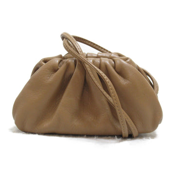 BOTTEGA VENETA Pochette Shoulder Bag Brown Lambskin [sheep leather]