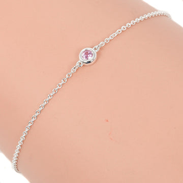 TIFFANY&Co. Visor Yard Bracelet Silver 925 Pink Sapphire Approx. 1.03g I112223084