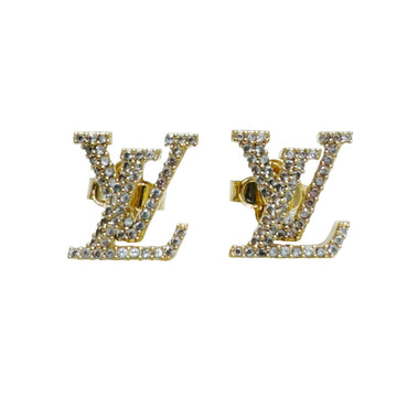 LOUIS VUITTON Earrings LV Iconic Strass Gold Rhinestone M00609 VA1212 Women Men