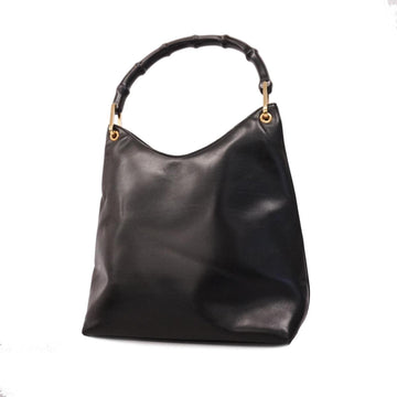 GUCCI Shoulder Bag Bamboo 001 3007 Leather Black Women's