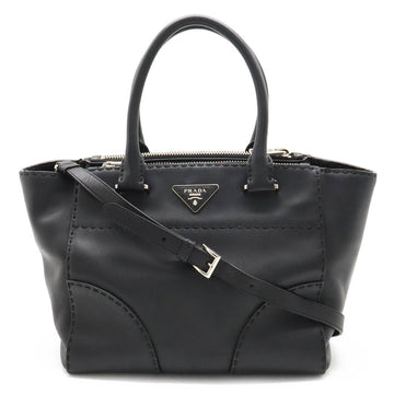 PRADA Handbag Shoulder Bag City Calf Leather NERO Black B2861K