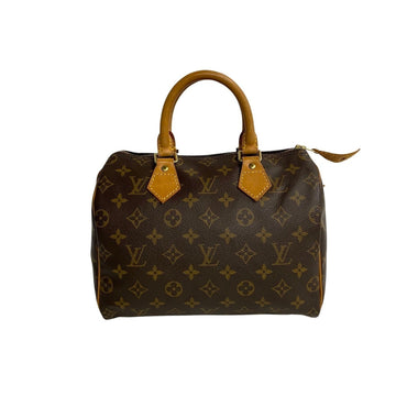 LOUIS VUITTON Speedy 25 Monogram Leather Boston Bag Handbag Brown 21456