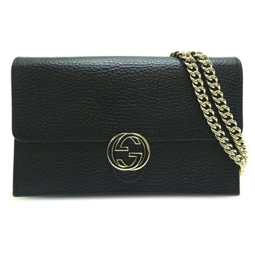 GUCCI Women's Chain/Shoulder Wallet Black