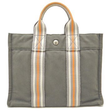 HERMES Foult PM Tote Bag GINZA2001 Cotton Canvas Grey 251625