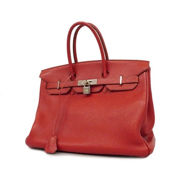 HERMES handbag Birkin 35 L engraved Togo Rouge Garance Ladies