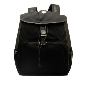 GUCCI Backpack 019 0321 Black Nylon Leather Women's