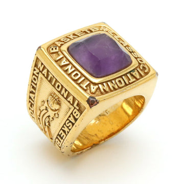 LOUIS VUITTON LVxNBA Berg Purple Ring GP Gold Color Stone #M Japanese Size Approx. 18 MP2864
