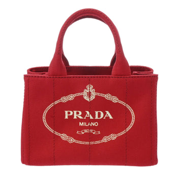 PRADA Canapa Tote Red - Women's Canvas Handbag