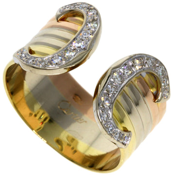CARTIER 2C Diamond #54 Ring K18 Yellow Gold/K18WG/K18PG Women's