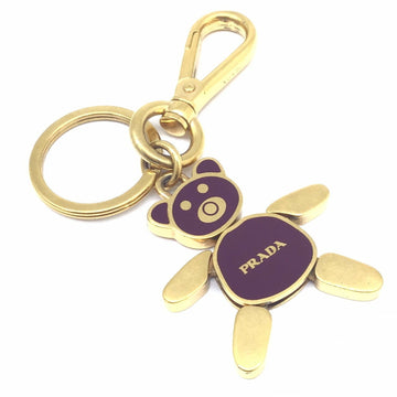 PRADA Bear Keychain Bag Charm GP Gold Accessory Key Ring Ladies Men's Unisex