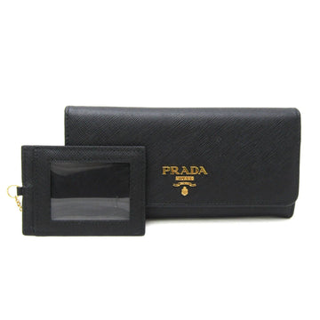 PRADA Saffiano Women's Leather Long Wallet [bi-fold] Black